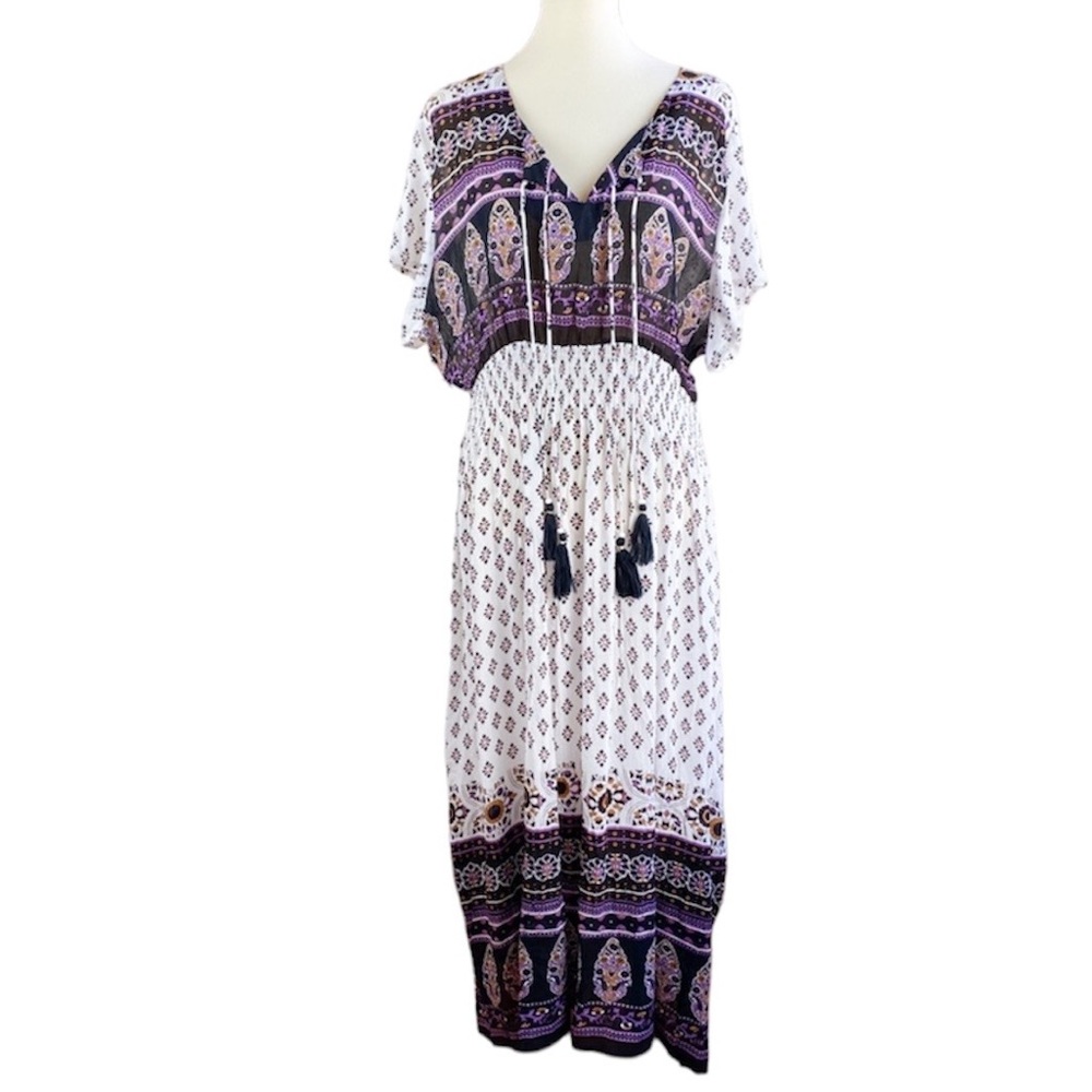 S.R.FASHIONS Boho Cottagecore Peasant Hippie Dress Size XL